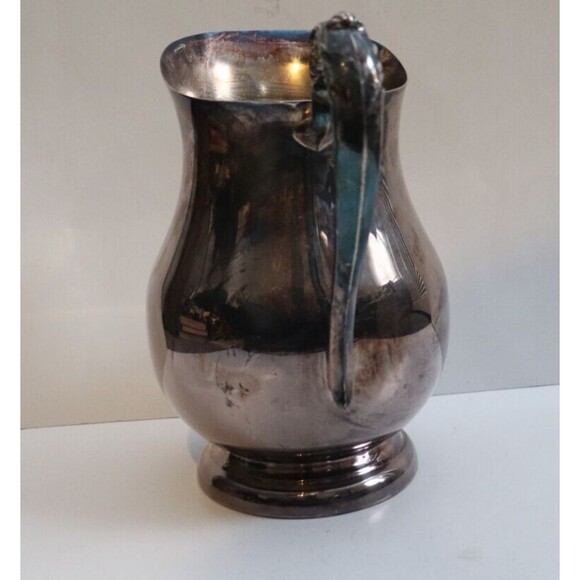 Vintage FB Rogers Acanthus Silver Plate Water Pitcher w/ Ice Guard Pedestal Base - Picture 4 of 6